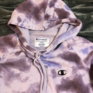 Champion hoodie Purple tye dye Size: Small (cropped length)